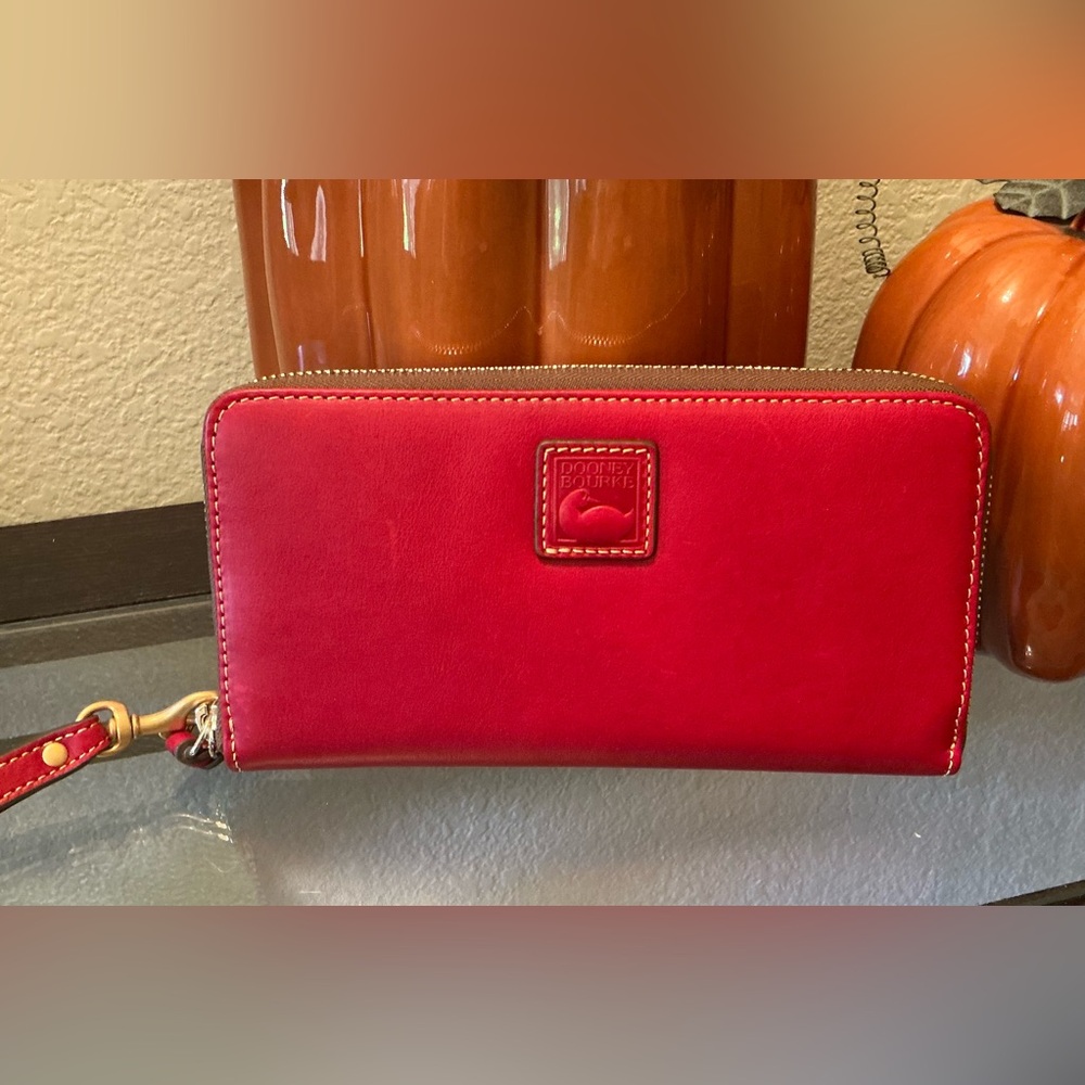Dooney & Bourke Vibrant Red Leather Clutch wallet